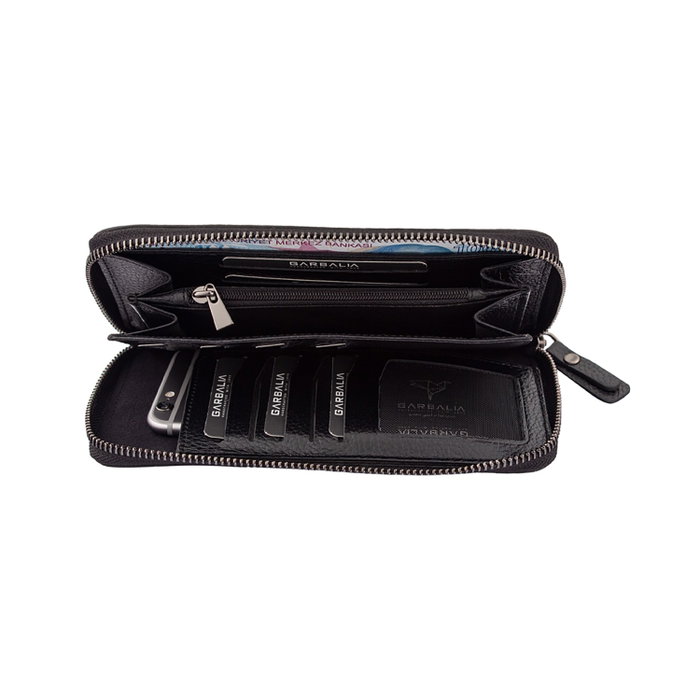 Zoozie Bags Cartera de Mujer Arthur - Black, Piel Auténtica, Color Negro